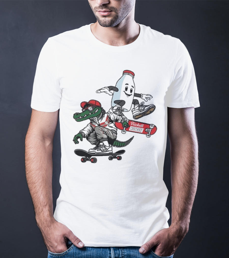 Crocodile And Milk Skateboarding Lost Art X TRiCKETT Collaboration T-Shirt