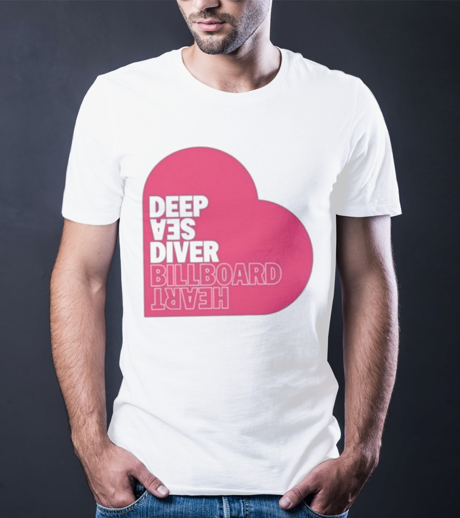 Deep Sea Diver Pink Billboard Heart T-Shirt