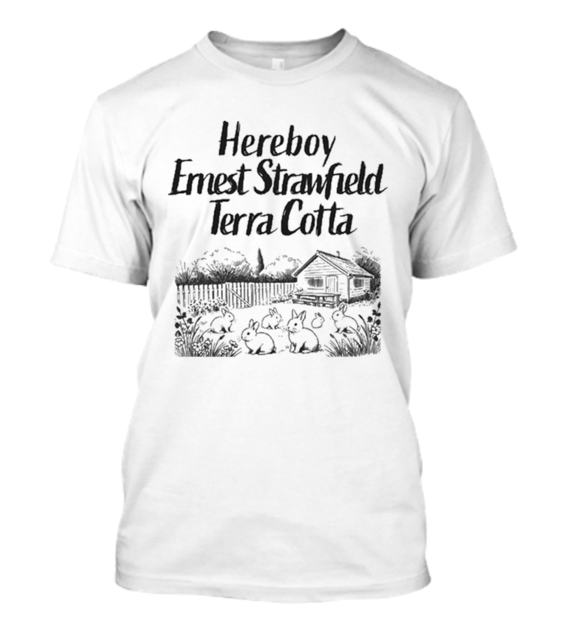 Here Boy Ernest Strawfield Terra Cotta Smokey Joe’s Philadelphia Jan 12 2025 Cottage Rabbits Sketch T-Shirt