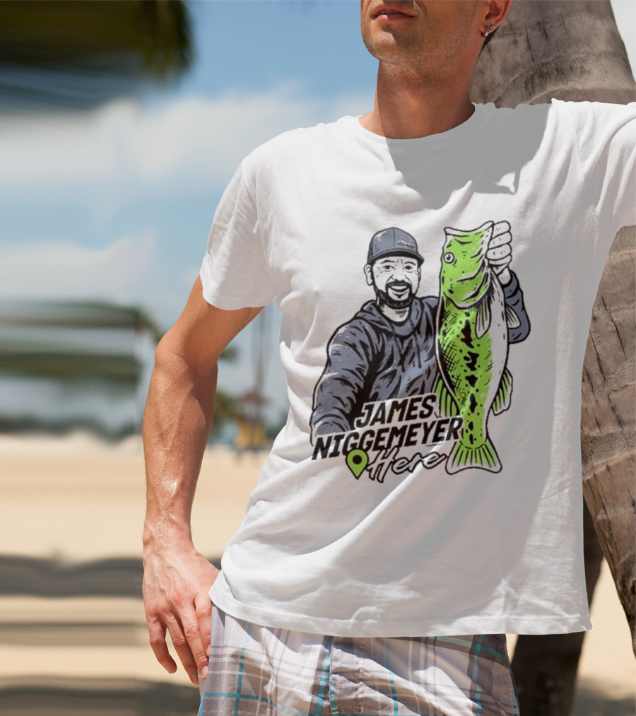 James Niggemeyer Here Holding Green Fish T-Shirt