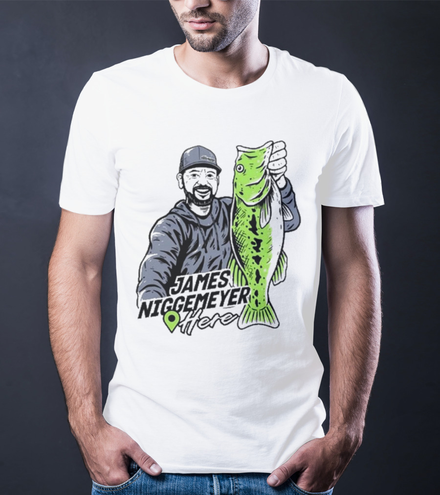 James Niggemeyer Here Holding Green Fish T-Shirt