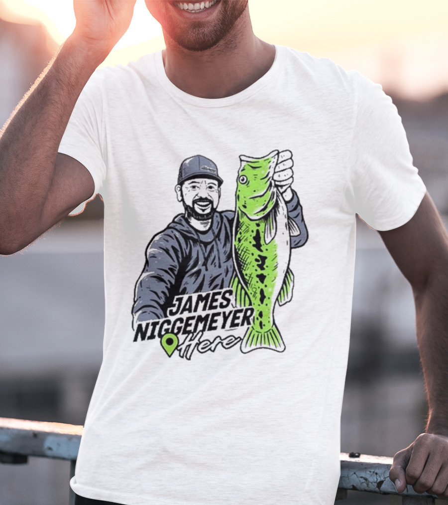James Niggemeyer Here Holding Green Fish T-Shirt