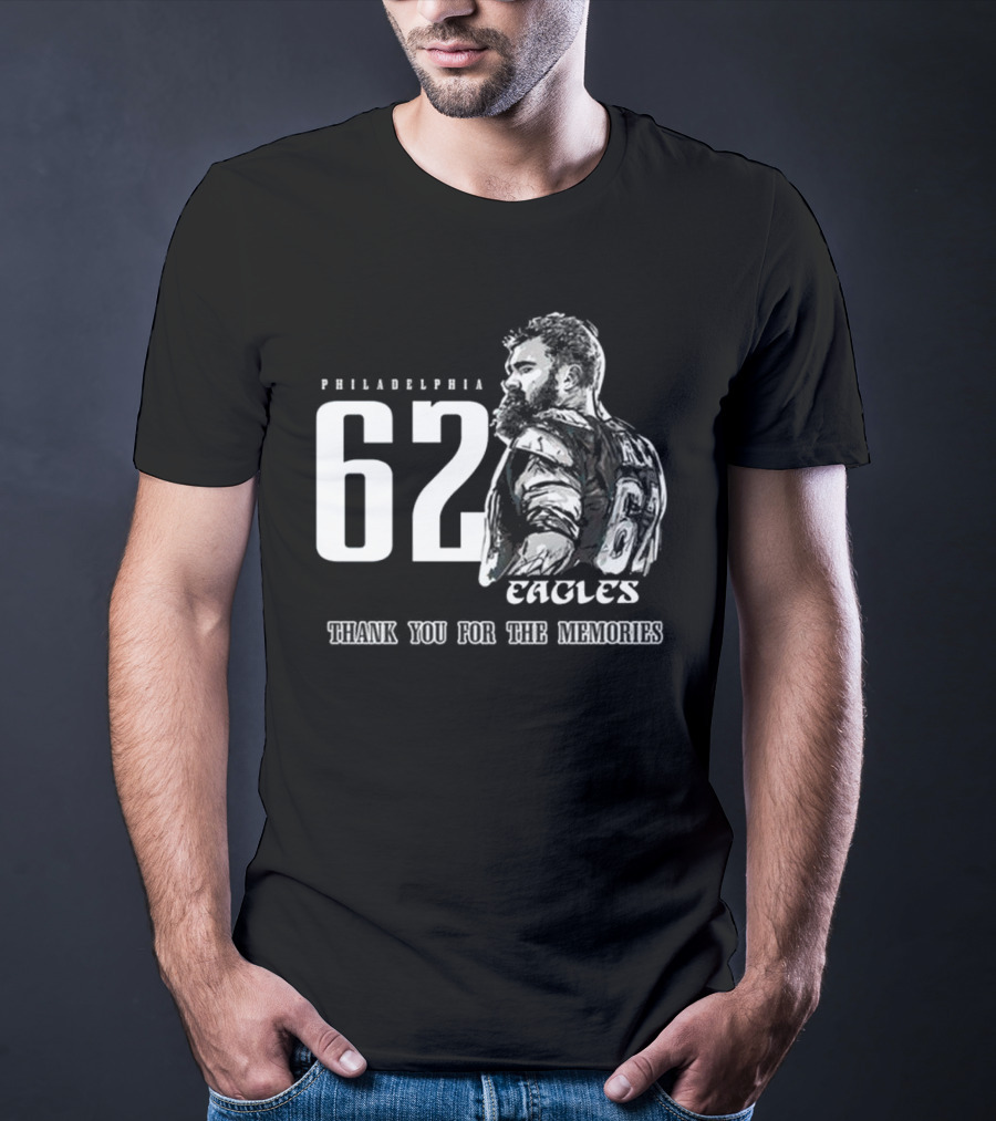 Philadelphia Eagles 62 Jason Kelce Thank You For The Memories Signature 2025 T-Shirt