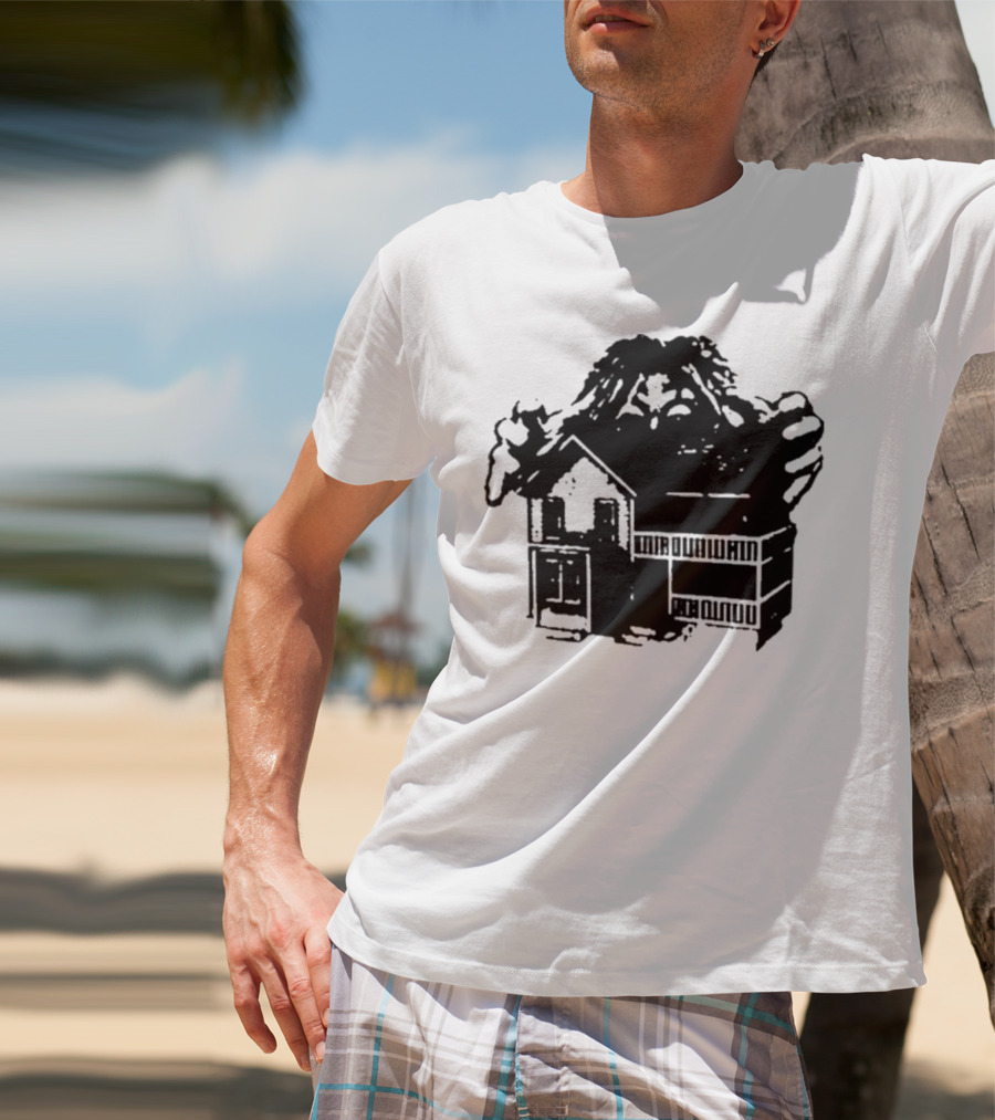 Round Neck Teenage Disaster 2025 Monster Over House T-Shirt