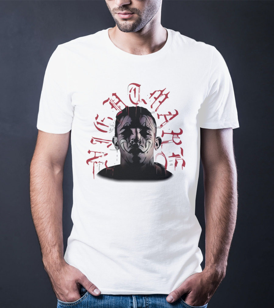 2025 Carlos Prates Nightmare Face With Red Gothic Text T-Shirt