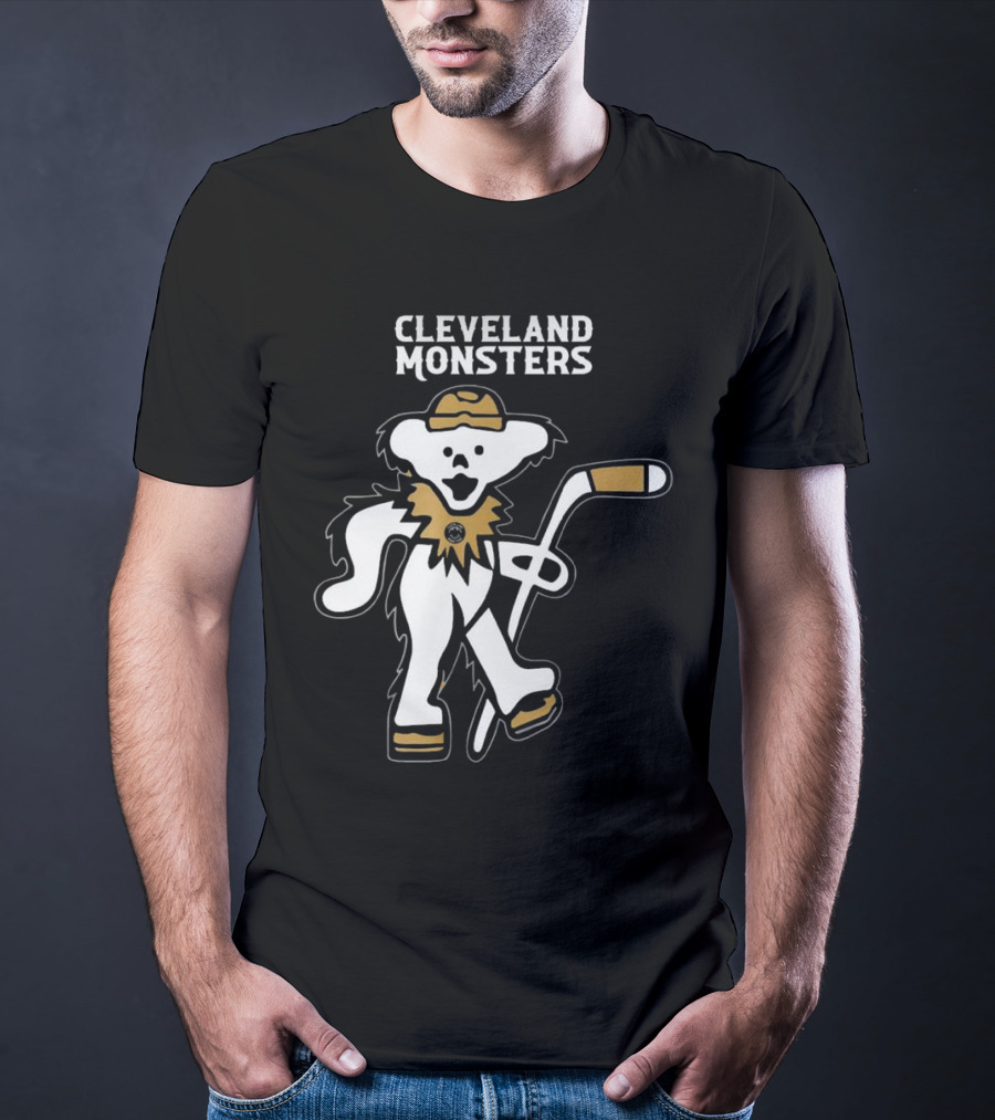 Cleveland Monsters 2025 Grateful Dead Bear Hockey Night T-Shirt