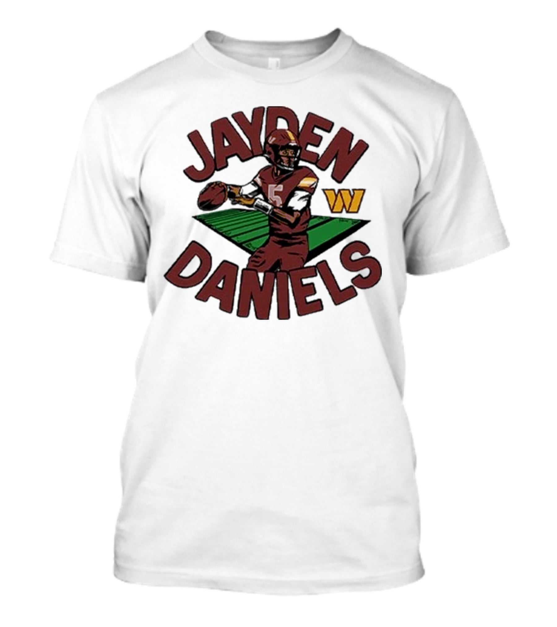 Jayden Daniels 5 Football Player Washington W T-Shirt