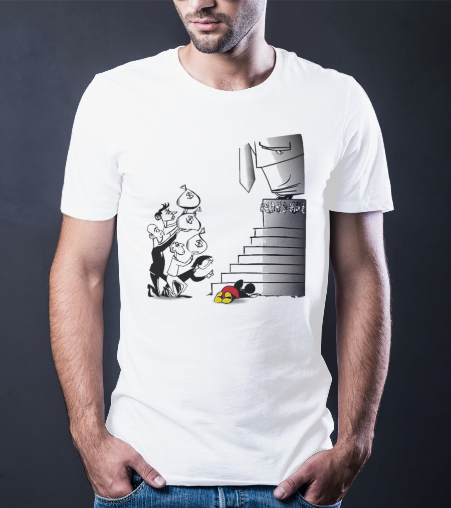 Newspaper Cartoon Economic Commentary Symbolic Imagery Money Hierarchy T-Shirt