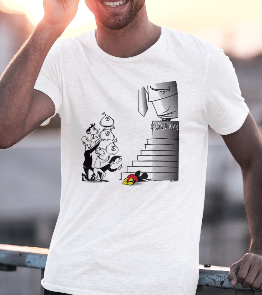 Newspaper Cartoon Economic Commentary Symbolic Imagery Money Hierarchy T-Shirt