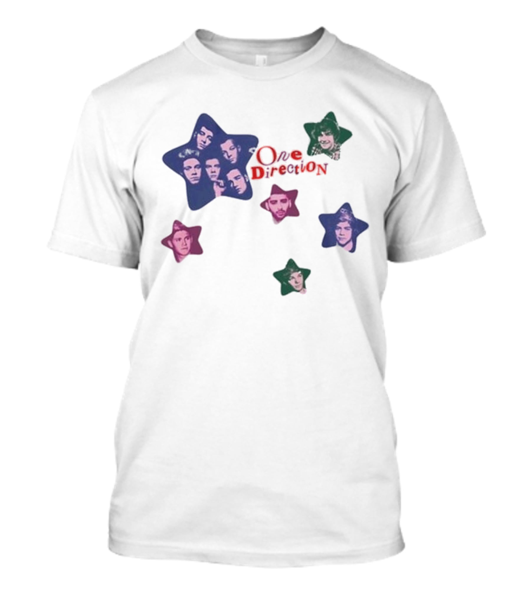One Direction Colorful Star Faces T-Shirt
