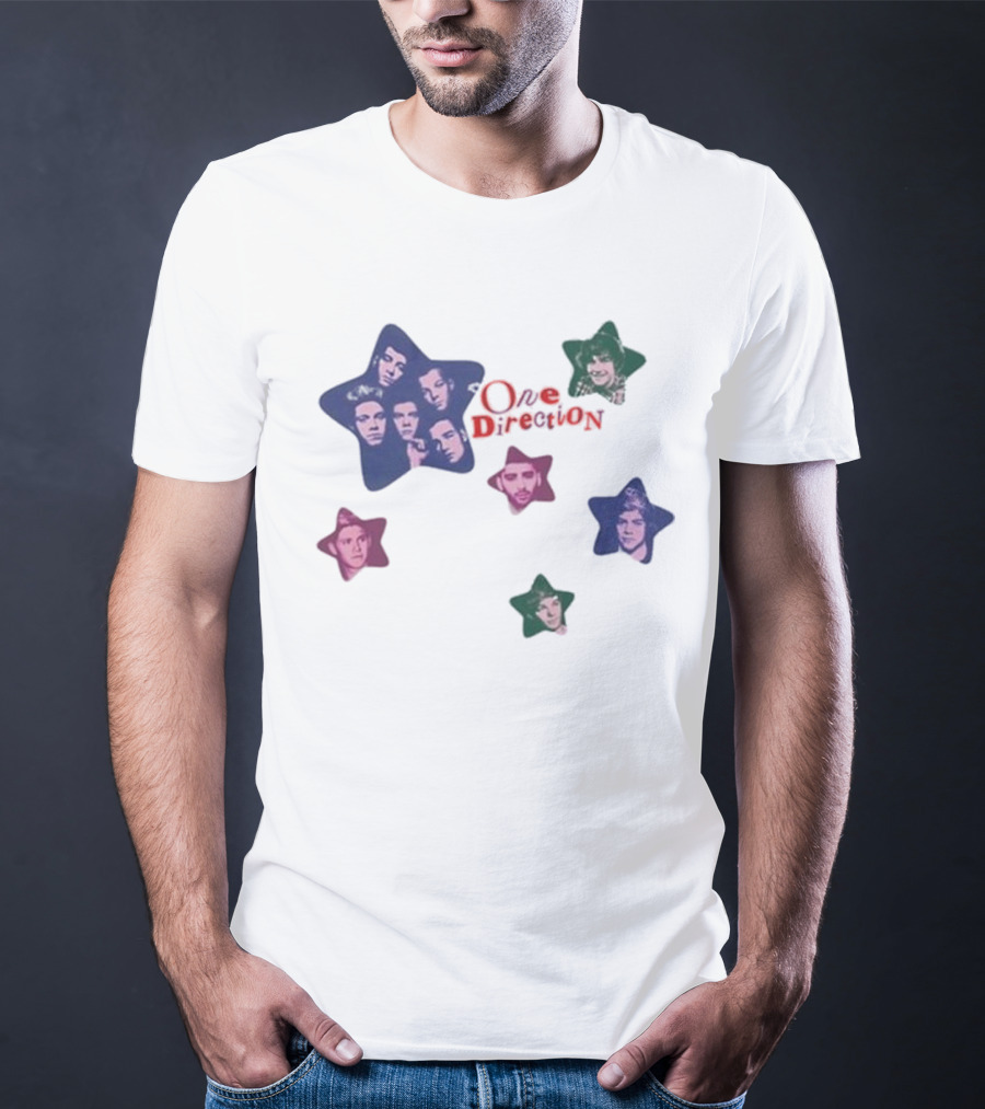 One Direction Colorful Star Faces T-Shirt