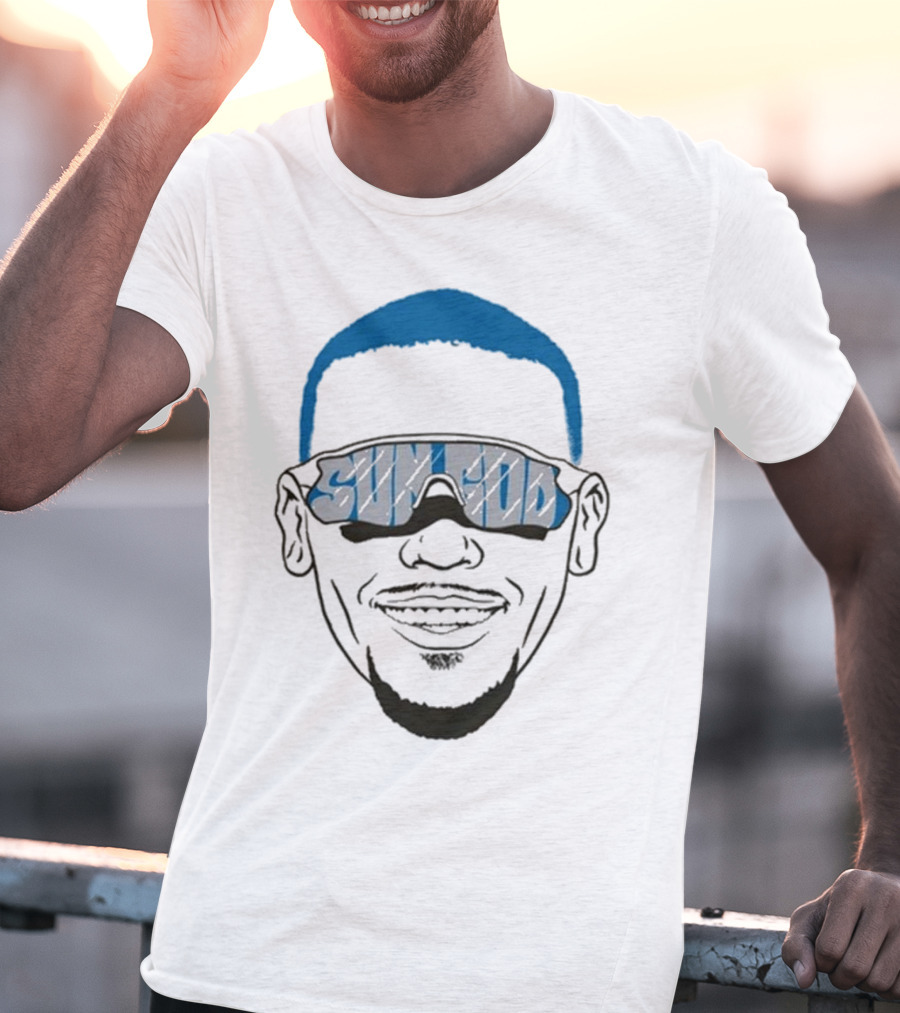 Sun God St Brown Head Sunglasses Smile T-Shirt