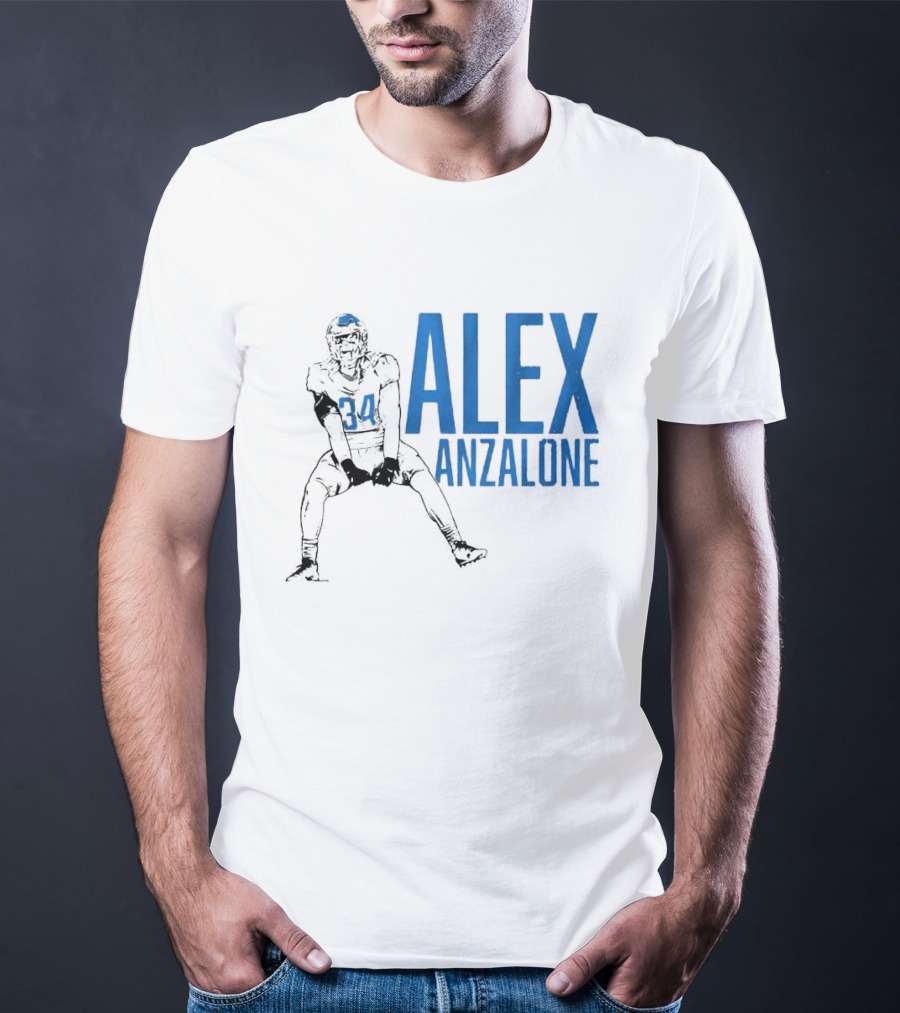 Alex Anzalone 34 Football Grit Pose T-Shirt