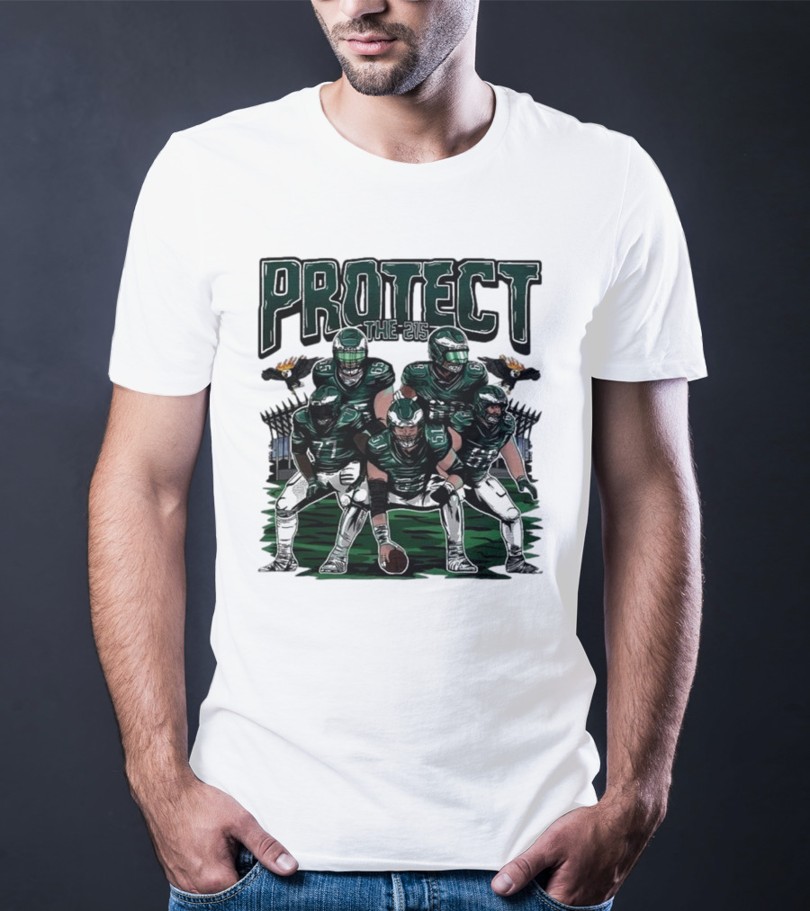 Eagles Protect The 215 Football Team Players And Mascot Elements T-Shirt