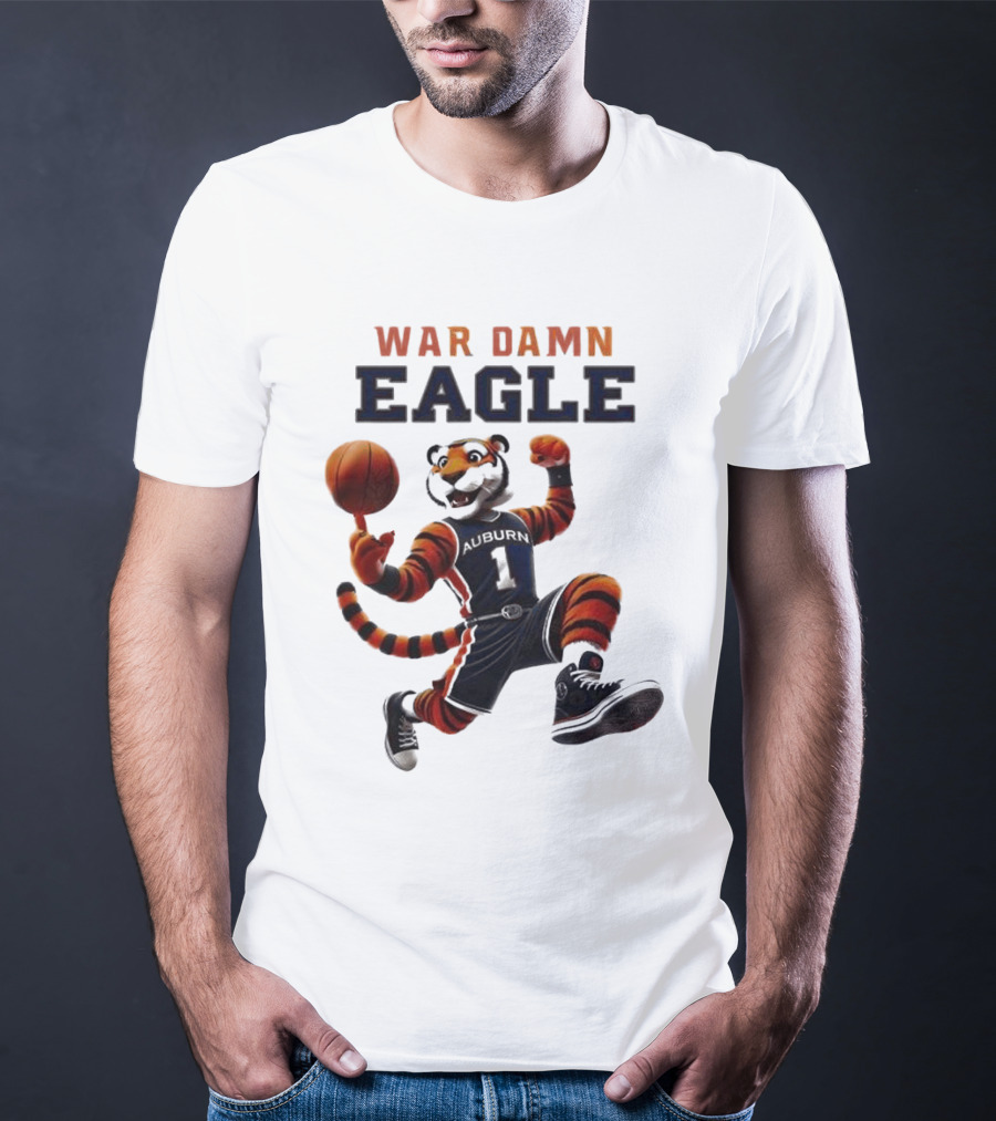 NCAA Auburn Tigers War Damn Eagle 2025 Mascot Basketball Tiger T-Shirt