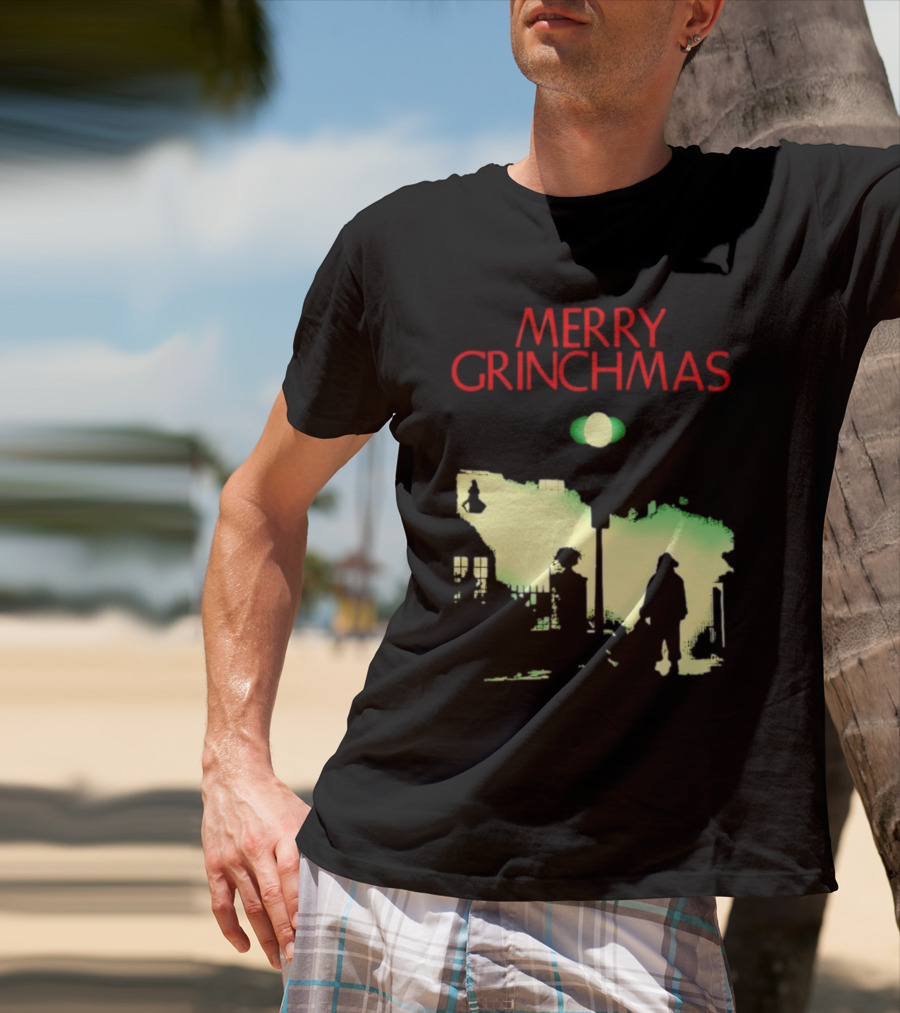 Merry Grinchmas Grinch X The Exorcist Silhouette Scene T-Shirt