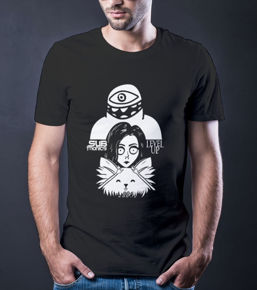 Subtronics Level Up Ellie Art Featuring Eye And Cat Motif T-Shirt