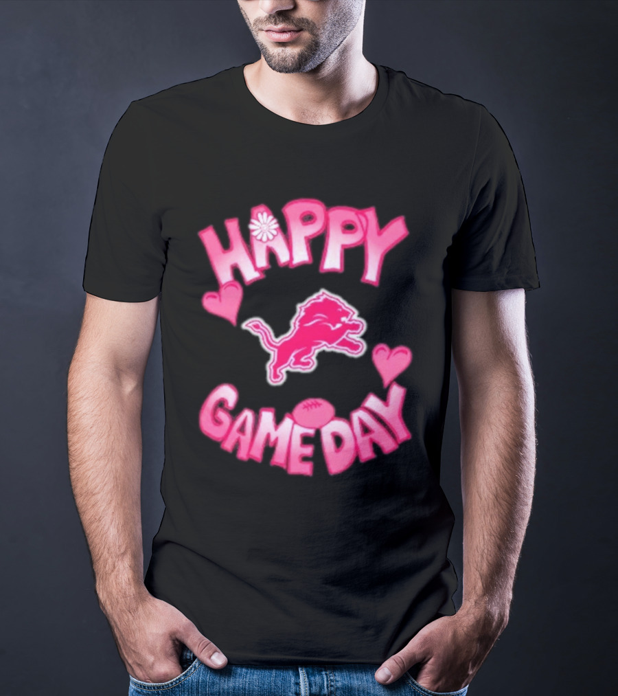 Happy Gameday Detroit Lions Valentine’s Day 2025 T-Shirt
