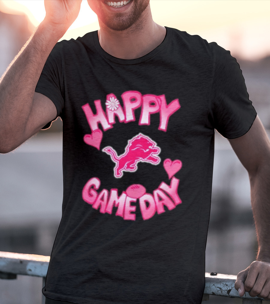 Happy Gameday Detroit Lions Valentine’s Day 2025 T-Shirt