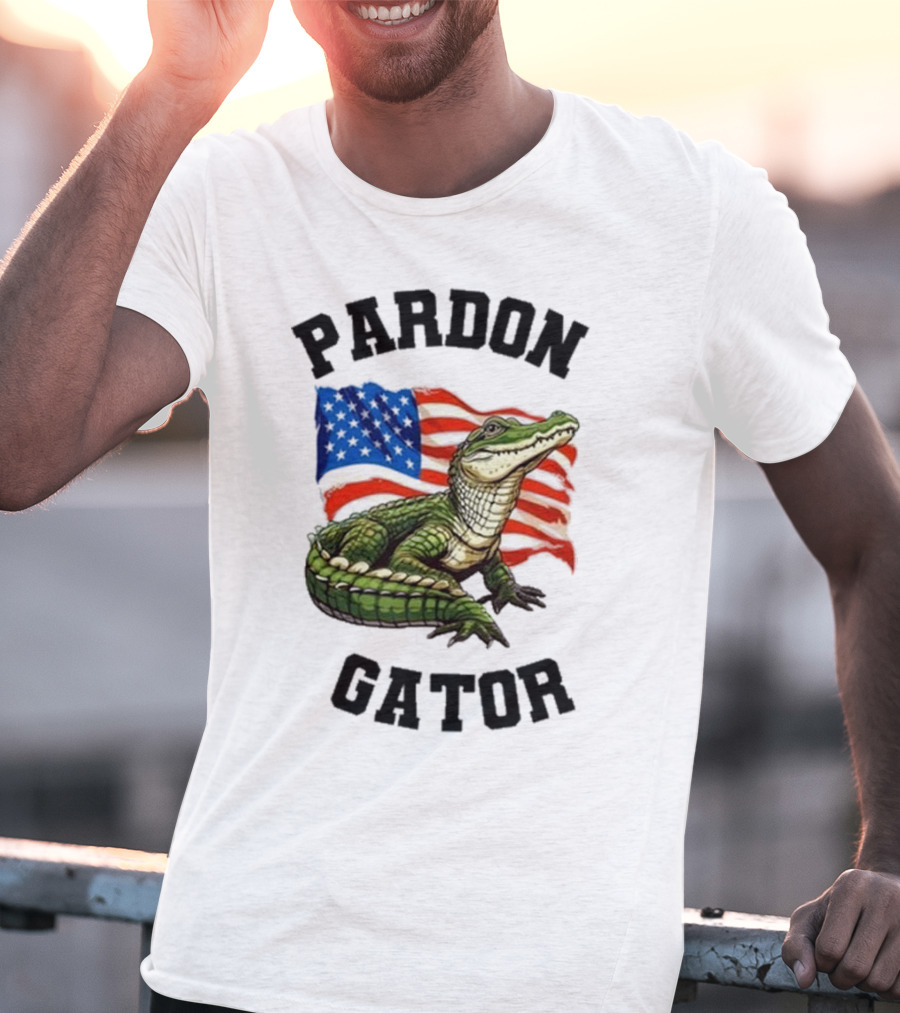 Pardon Gator American Flag Constitutional Gator T-Shirt
