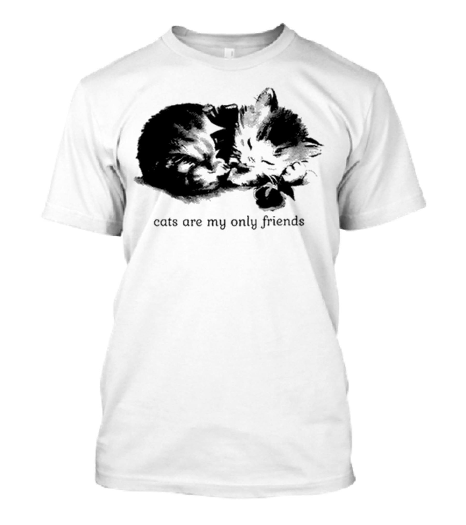 Cats Are My Only Friends Cute Kitten Companions T-Shirt