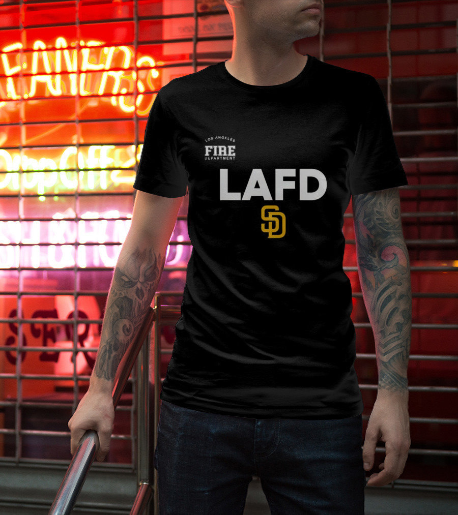 LAFD San Diego Padres Los Angeles Fire Department Gratitude 2025 T-Shirt