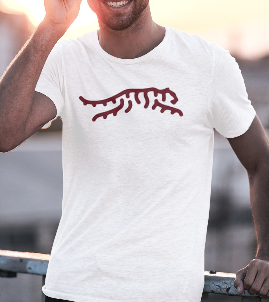 Tiger Woods Red Tiger Stripes Logo Black Sunday T-Shirt