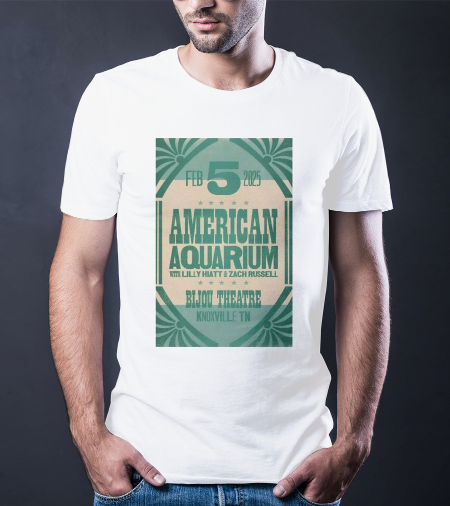 American Aquarium With Lilly Hiatt And Zach Russell Feb 5 2025 Bijou Theatre Knoxville TN T-Shirt