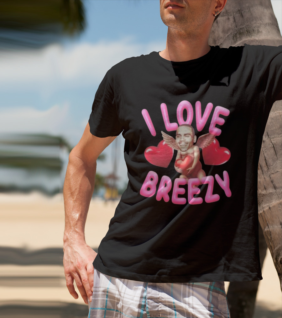 Chris Brown I Love Breezy Cupid Hearts T-Shirt