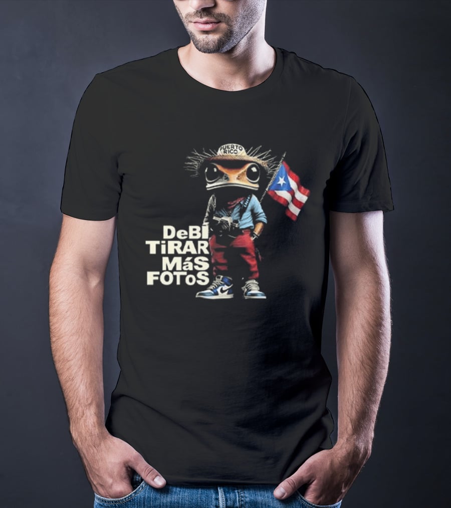 DeBi TiRAR Más FoTOs Puerto Rico Flag Frog Character Shoes T-Shirt