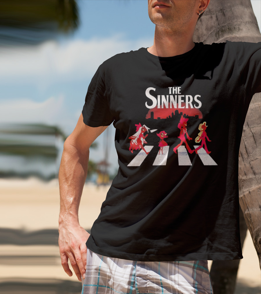 Hazbin Hotel The Sinners Abbey Road Characters Crossing T-Shirt