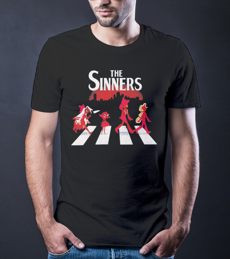 Hazbin Hotel The Sinners Abbey Road Characters Crossing T-Shirt