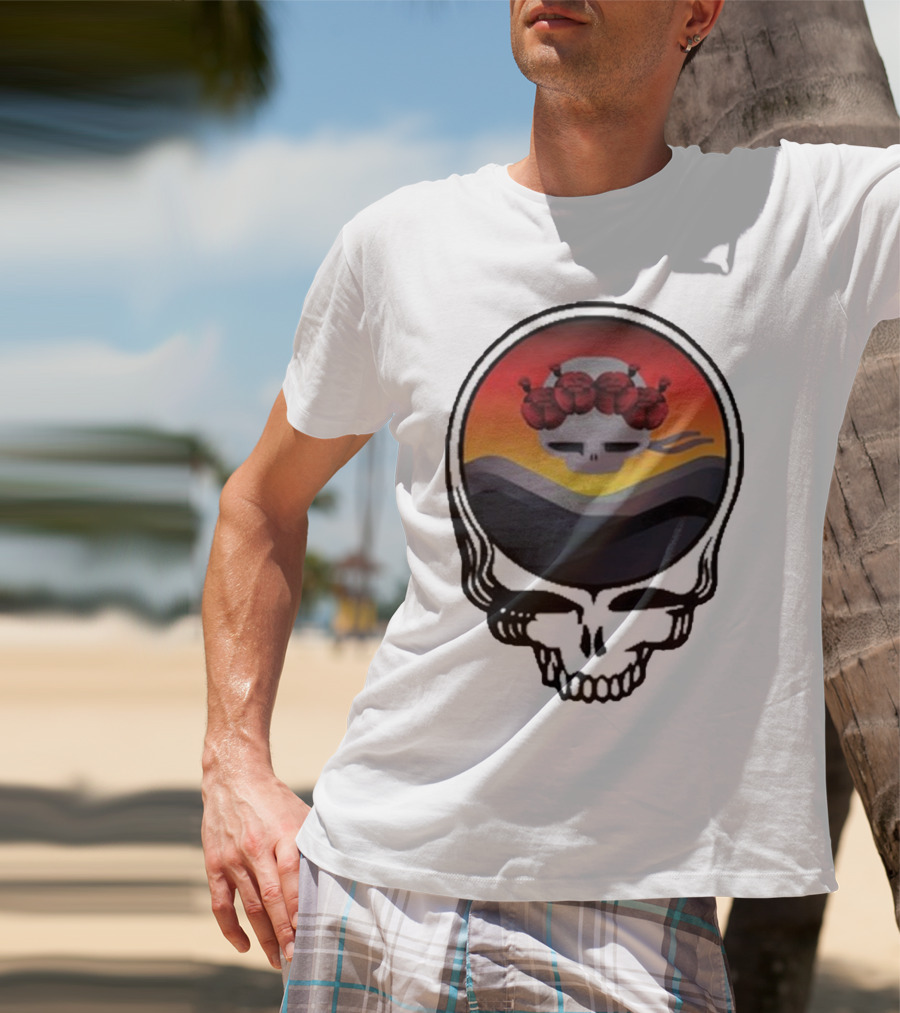 Grateful Dead The Ridge Skull Sunset With Roses T-Shirt
