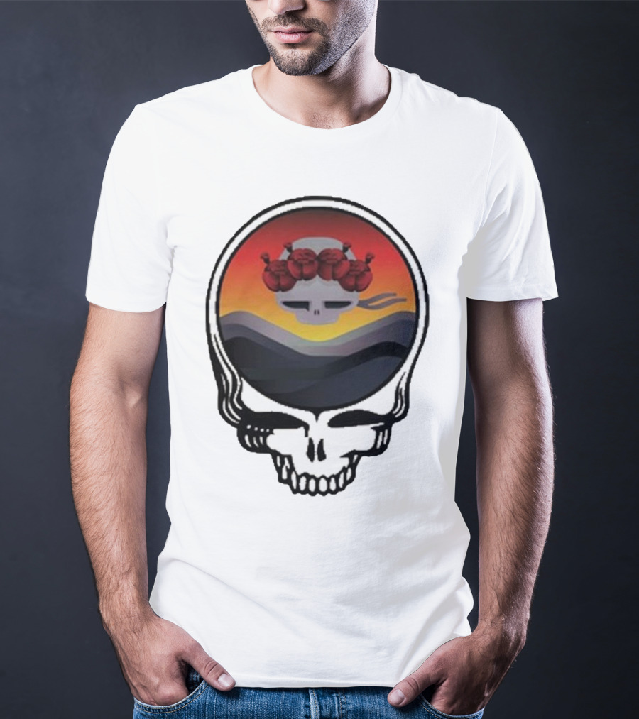 Grateful Dead The Ridge Skull Sunset With Roses T-Shirt