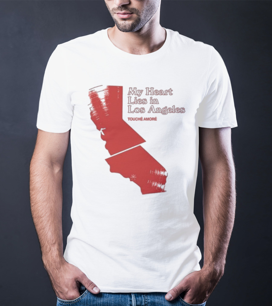 Touché Amoré My Heart Lies In Los Angeles California Map Red T-Shirt