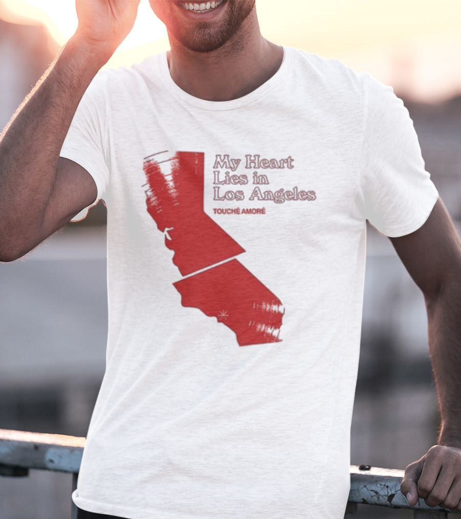 Touché Amoré My Heart Lies In Los Angeles California Map Red T-Shirt