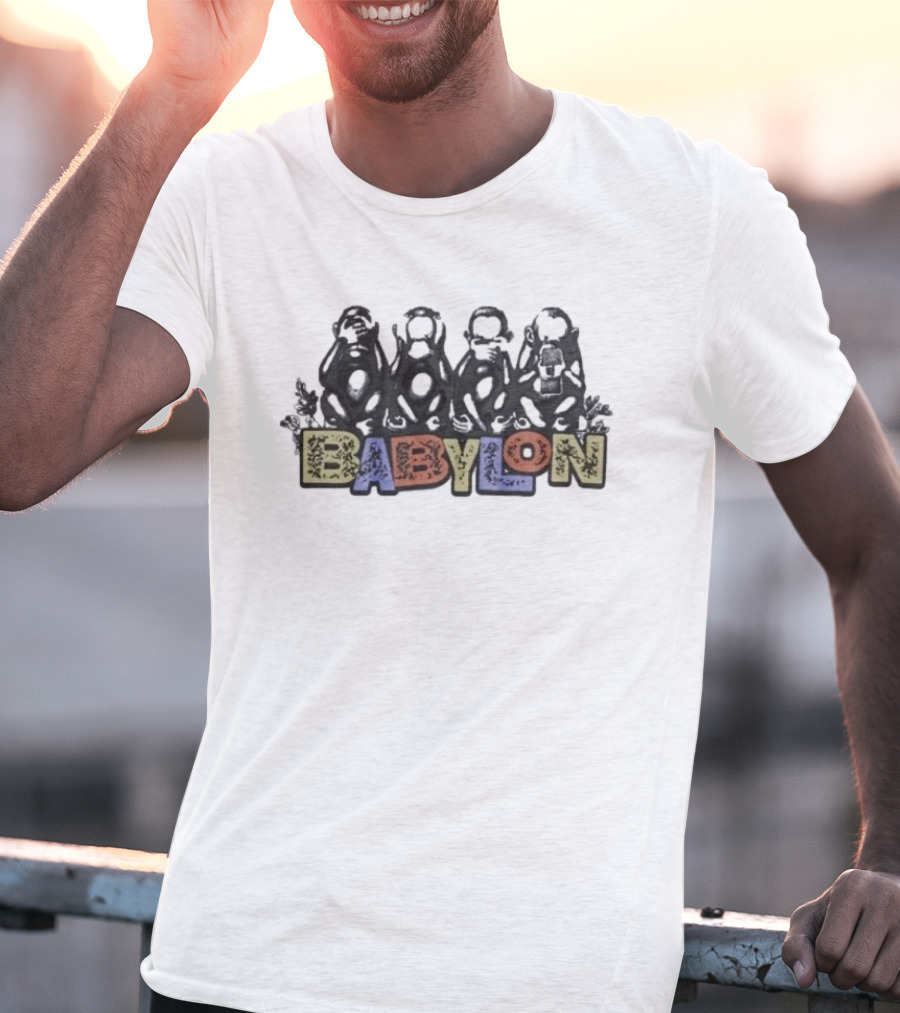 Babylon Monkeys With Engraved Figures And Bold Colors T-Shirt