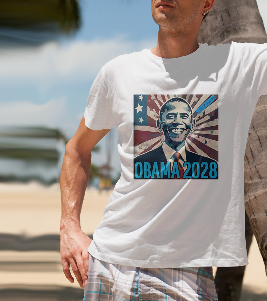 Obama 2028 American Flag Donkoolook T-Shirt