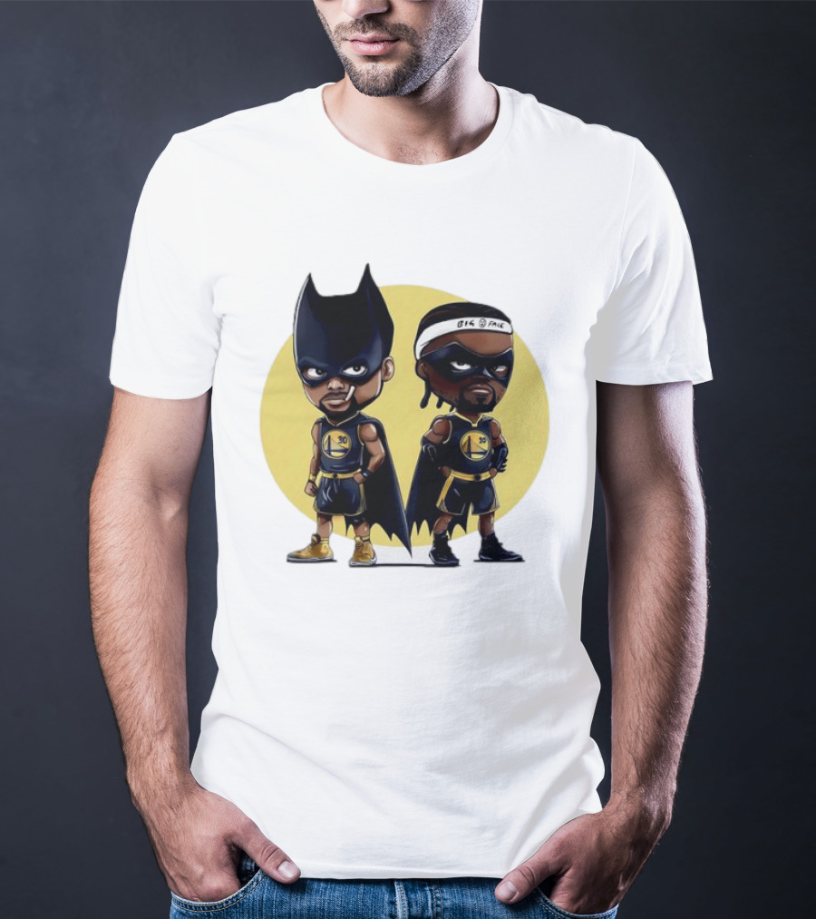 Batman And Robin Chibi Warriors 30 And Headband Duo Big Face T-Shirt