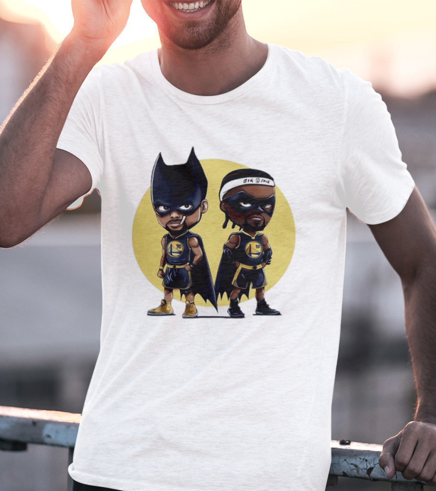 Batman And Robin Chibi Warriors 30 And Headband Duo Big Face T-Shirt