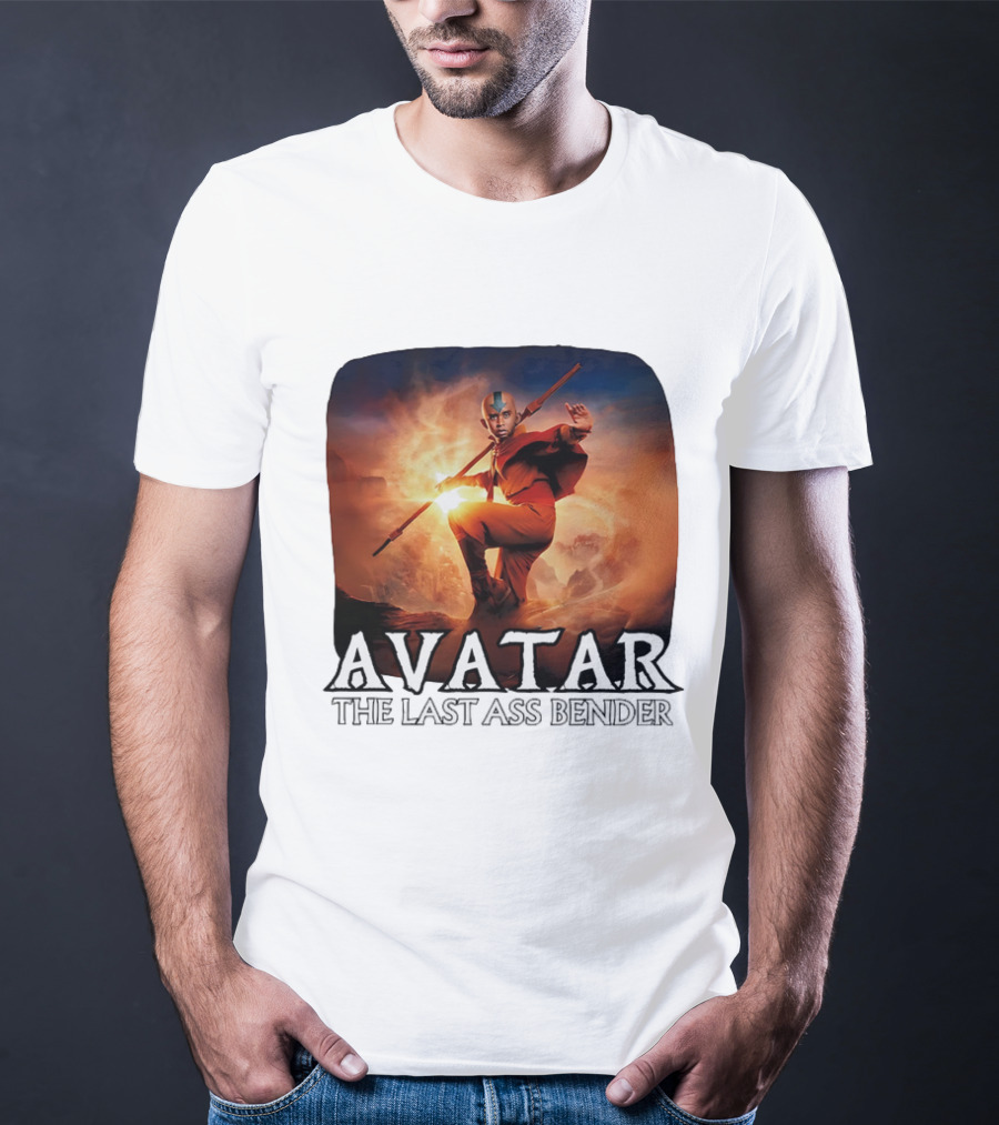 Avatar The Last Ass Bender Aang Parody With Red Outfit And Staff T-Shirt