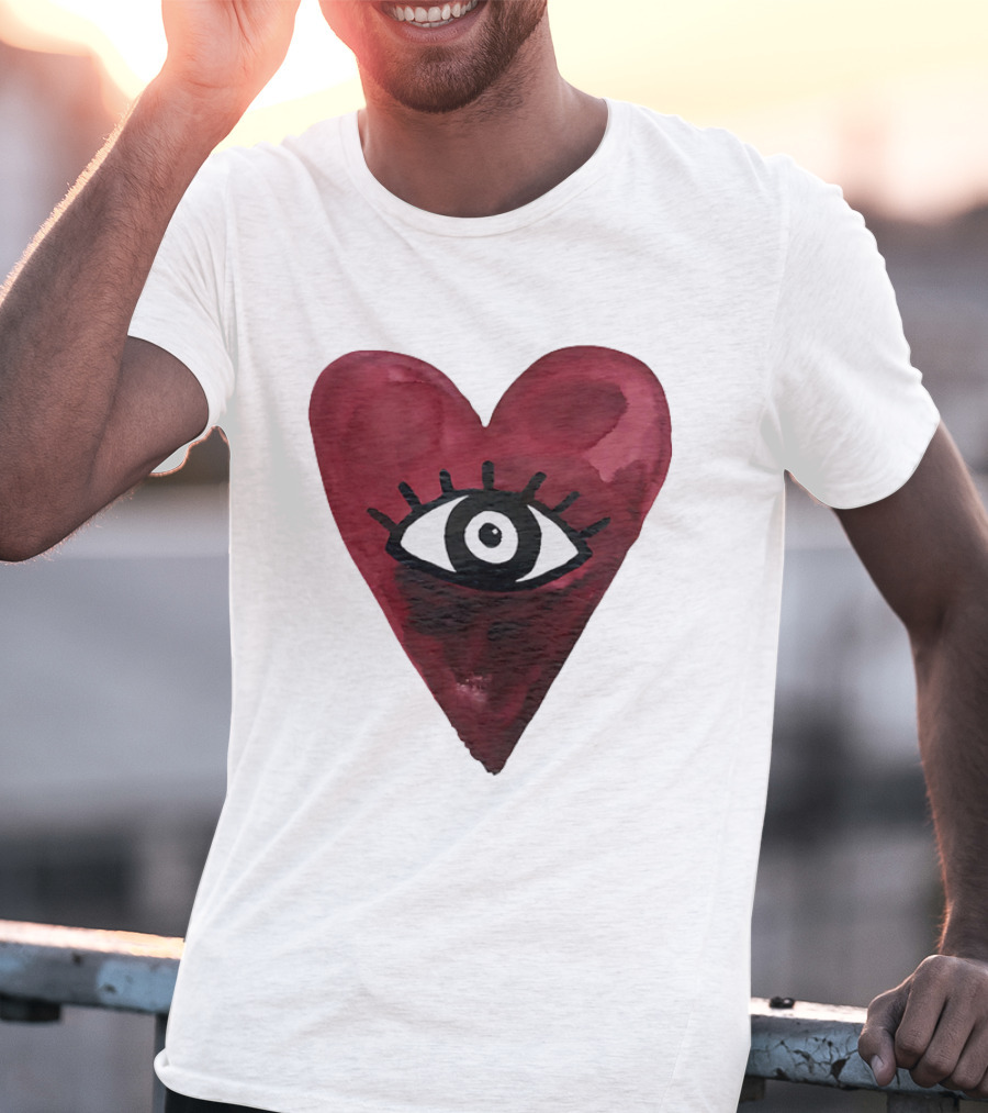 Burgundy Hearts Club Eye Retro T-Shirt