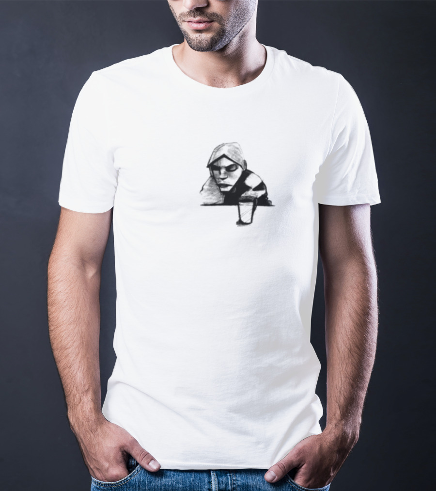 Burial Untrue Album Cover Motif With Cross And Abstract Faces T-Shirt