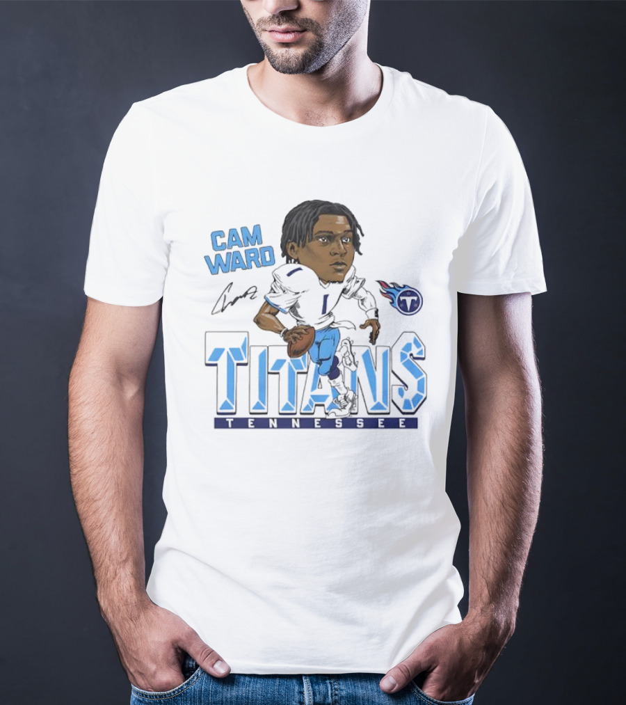 Cam Ward Signature Tennessee Titans Caricature T-Shirt