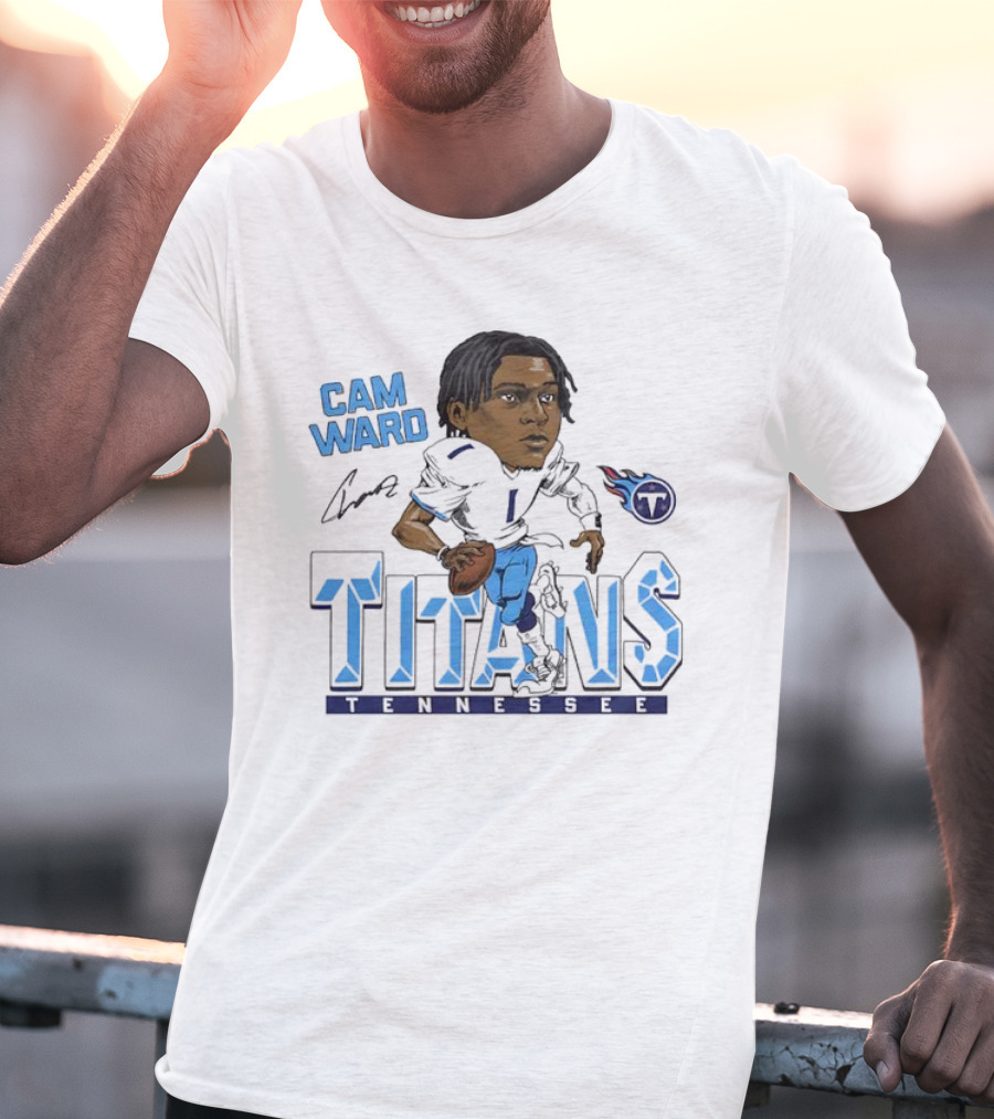 Cam Ward Signature Tennessee Titans Caricature T-Shirt