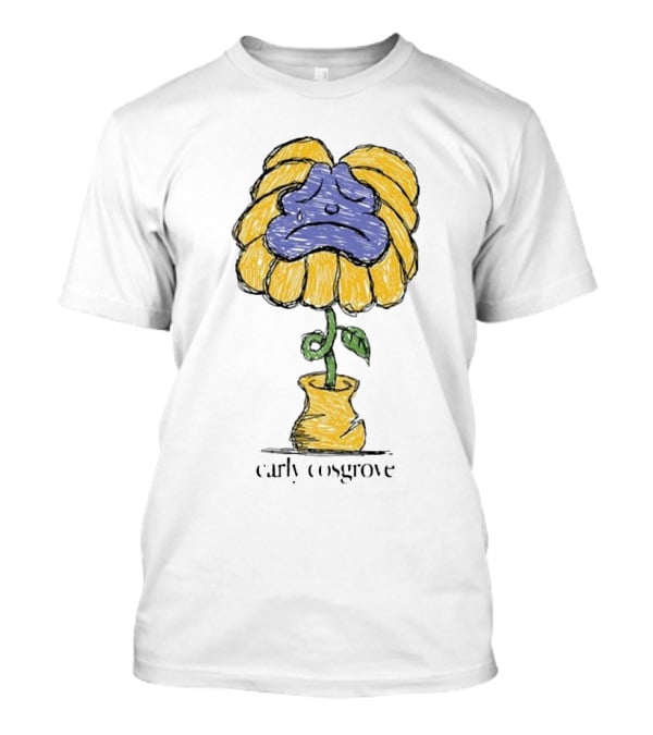 Carly Cosgrove Sad Flower Yellow Petals Blue Face Bloom T-Shirt