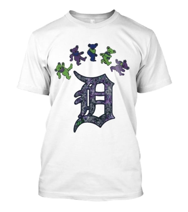 Detroit Tigers Grateful Dead Night 2025 Bears And D Logo T-Shirt