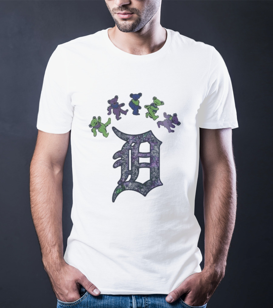 Detroit Tigers Grateful Dead Night 2025 Bears And D Logo T-Shirt