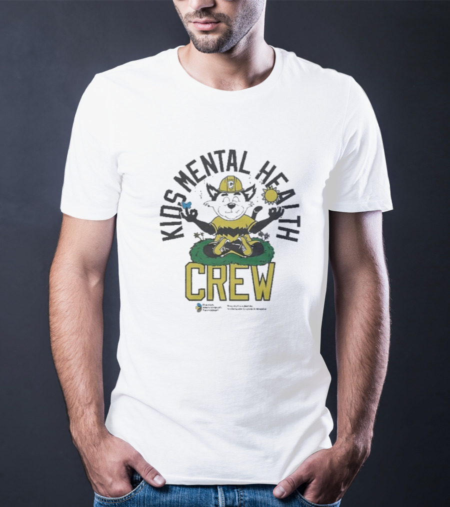 Kids Mental Health Crew Soccer Team Support Mascot Meditation Positive Wellbeing T-Shirt