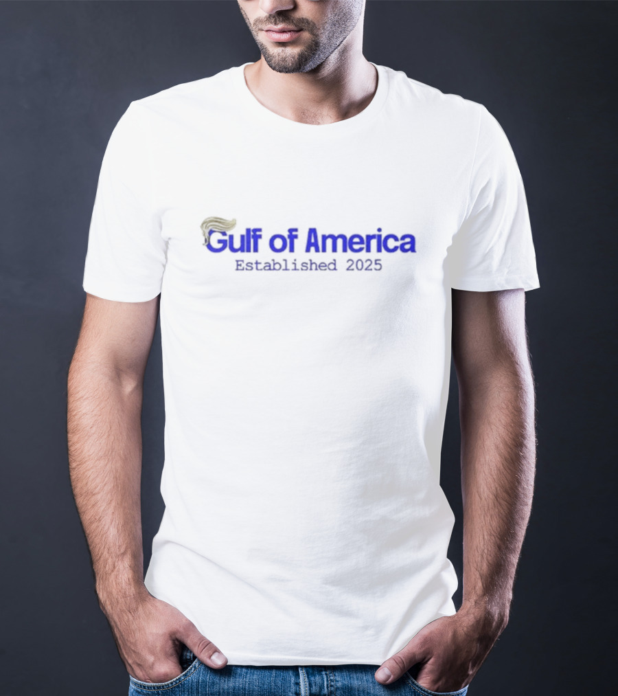 Gulf Of America Established 2025 Hair Pompadour T-Shirt